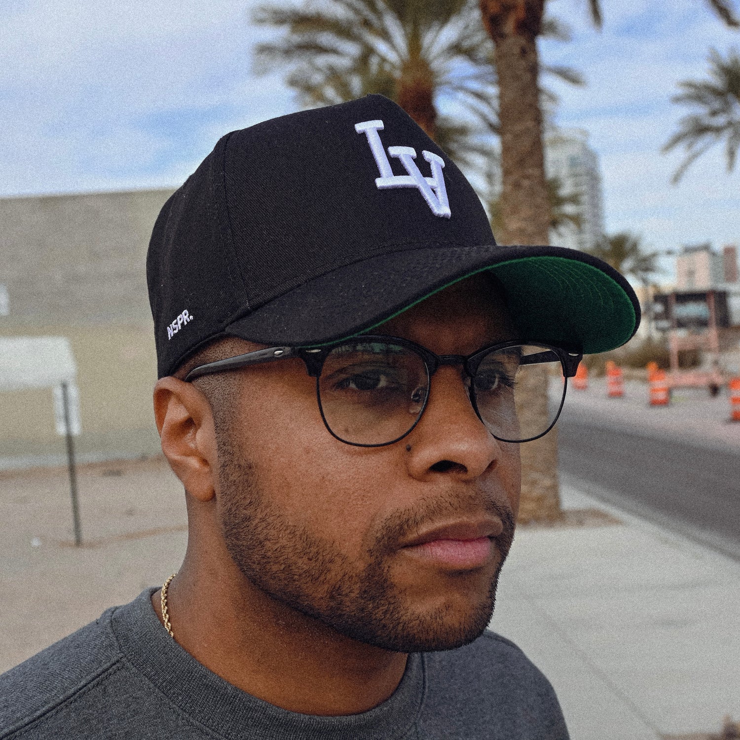 NEW LAS VEGAS LV SIDE PRINT CAP HAT BLACK –